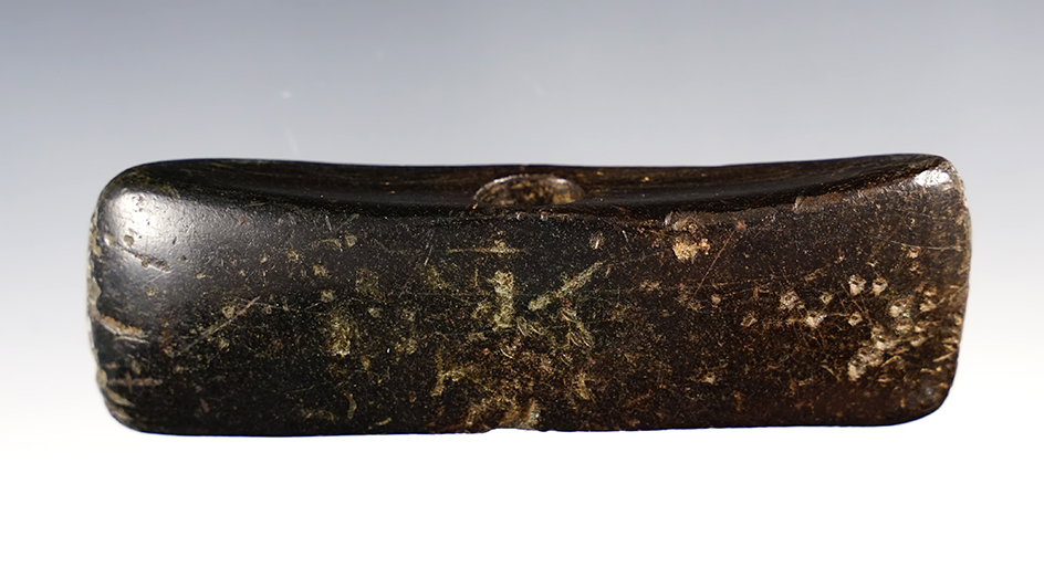 4 3/16" well polished Hardstone Bannerstone found in Butler Co., Ohio. Ex. Dr. Gordon Meuser.