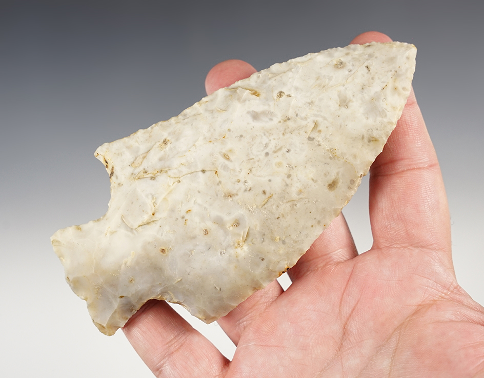 Large 5 5/16" Flint Ridge Hopewell found close to the Vermilion River, Huron Co., Ohio. 