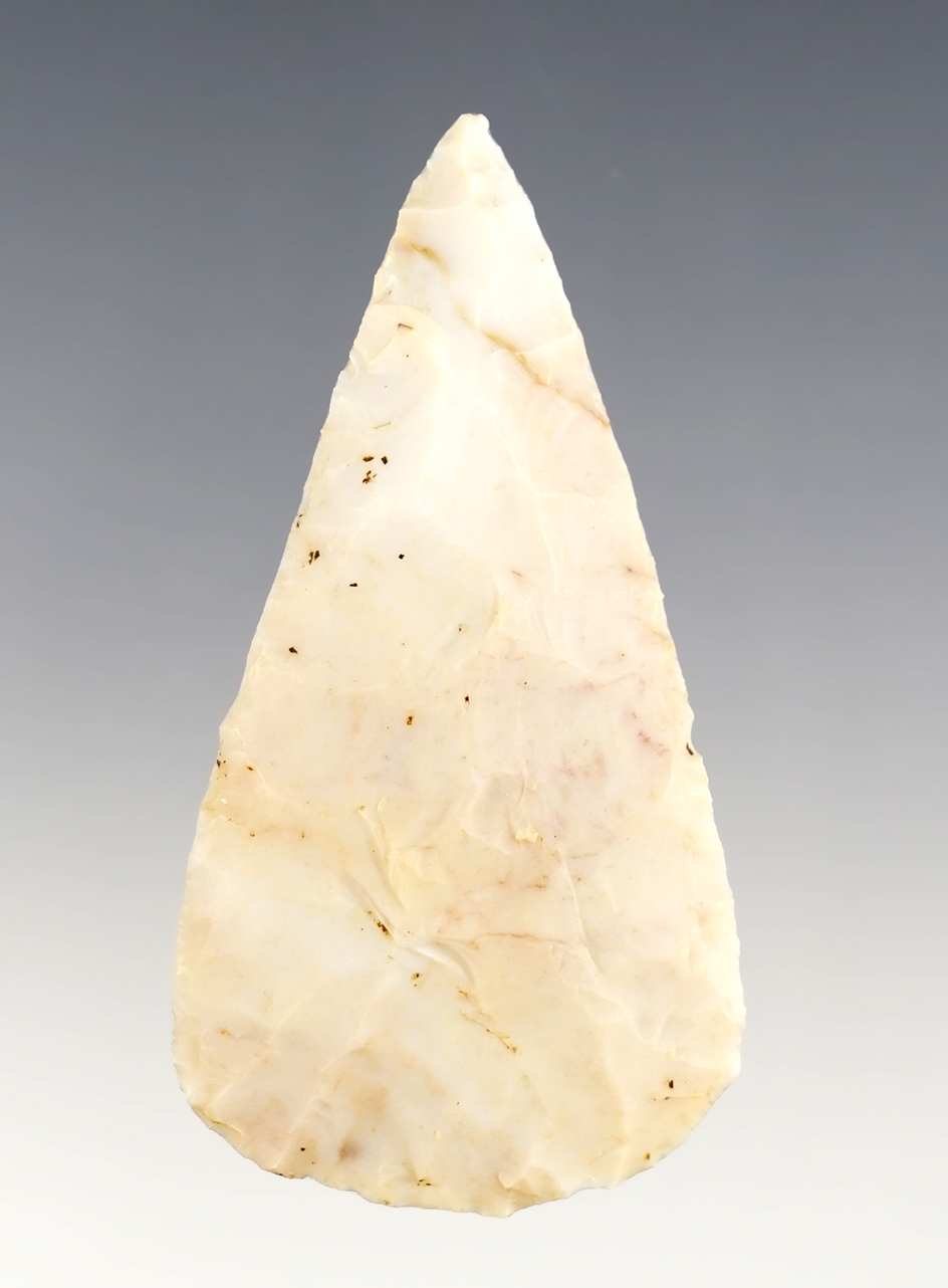 2 11/16" Hopewell blade made from a nice flake of Flint Ridge Flint found in Ohio.