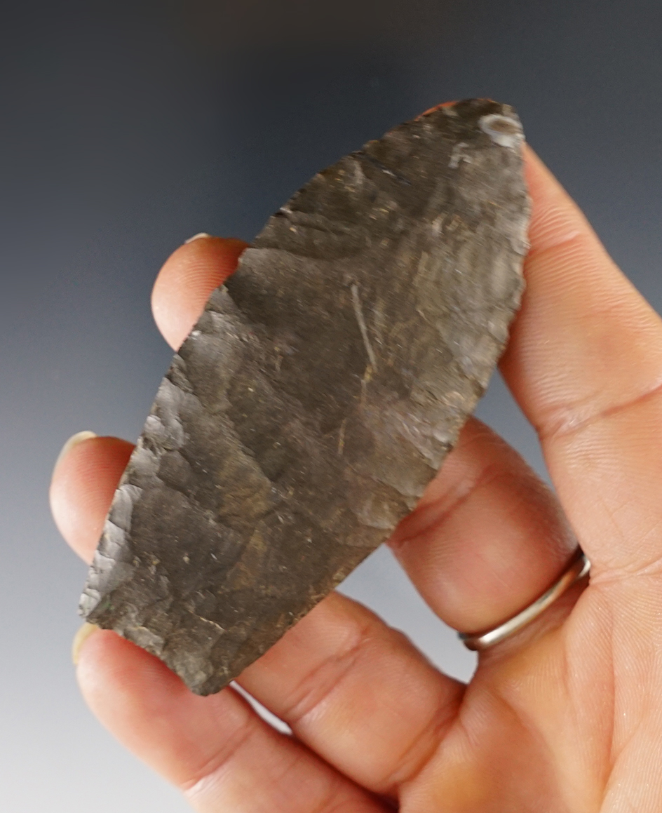 3" Agate Basin made from Moline Chert. Found in Woodland Twp., Fulton Co., Ohio. 