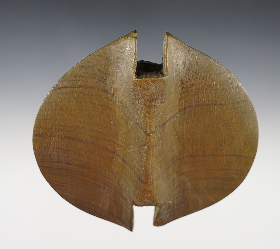 Heavily restored 5" wide Double Notched Ovate. Barrel section is original. Found in Ohio.