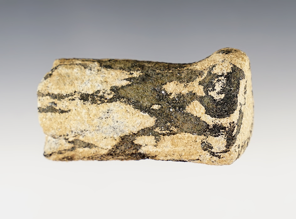 3 1/8" undrilled bar amulet - broken on one end. Made from Gneiss. Found in Ross Co., Ohio.