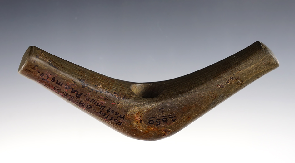 5 3/4" Knobbed Lunate Bannerstone found in Foster, Admas Co., Ohio. Ex. Meuser. Pictured!