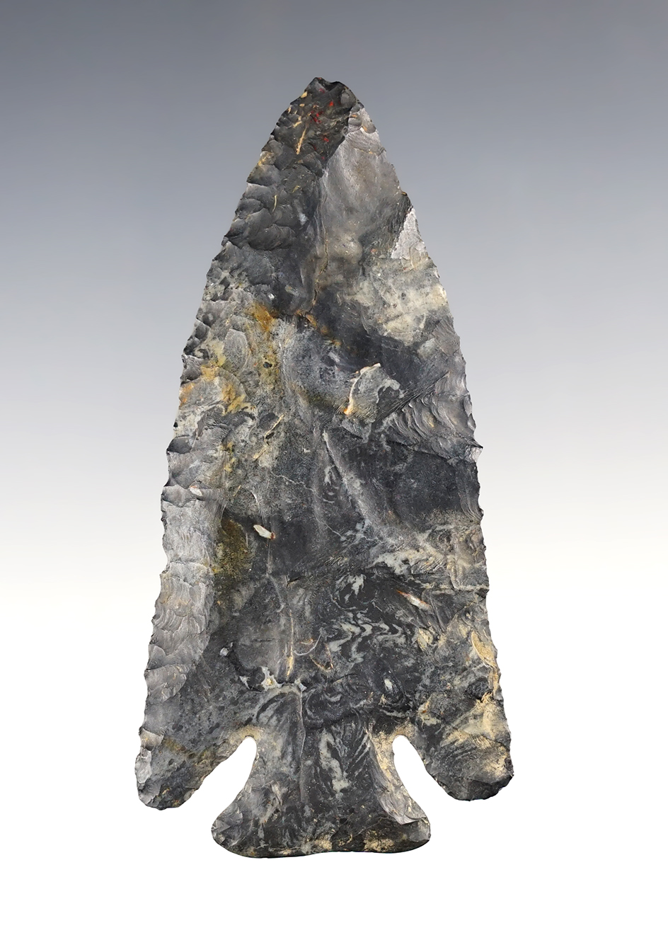 3 7/8" Archaic Thebes Deep Notch Bevel made from Coshocton Flint, Marion Co., Ohio. 