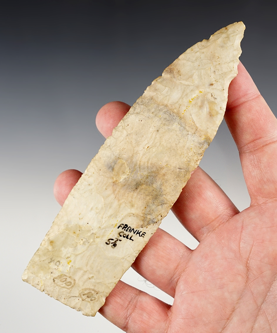 5 7/8" Wadlow made from Burlington Chert. Ex. Franke Collection. Comes with a Motley COA. 