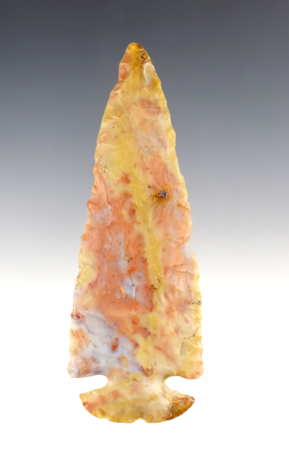 Beautiful color on this 4 11/16" Dovetail made from Flint Ridge Flint, found in Ohio. COA. 