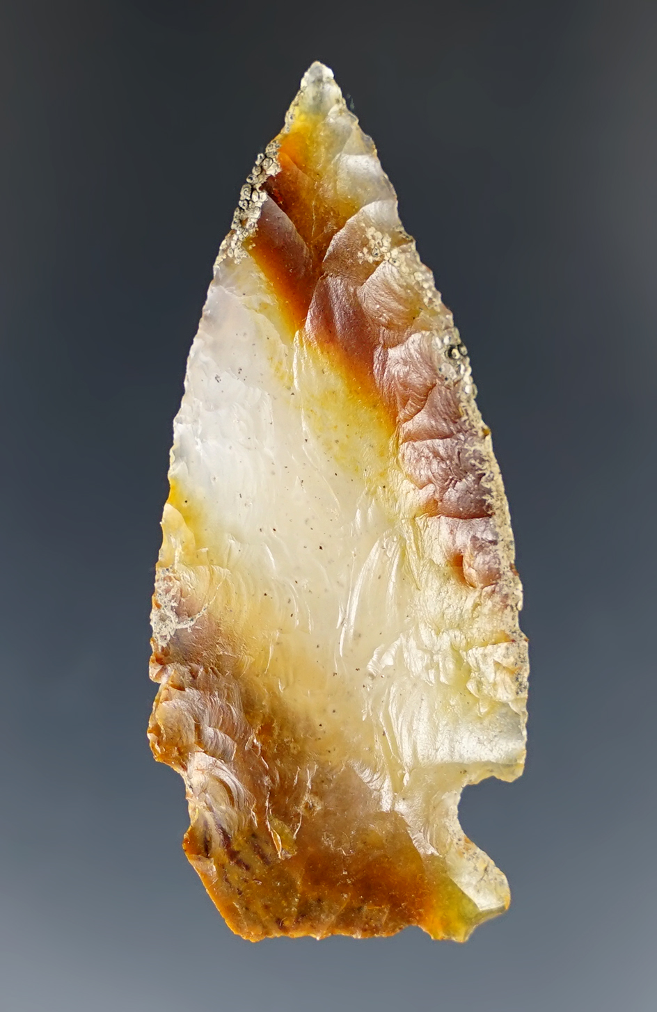 2 1/16" Cornernotch made from beautiful multi-colored clear yellow and gold Agate - LaPine, Oregon.