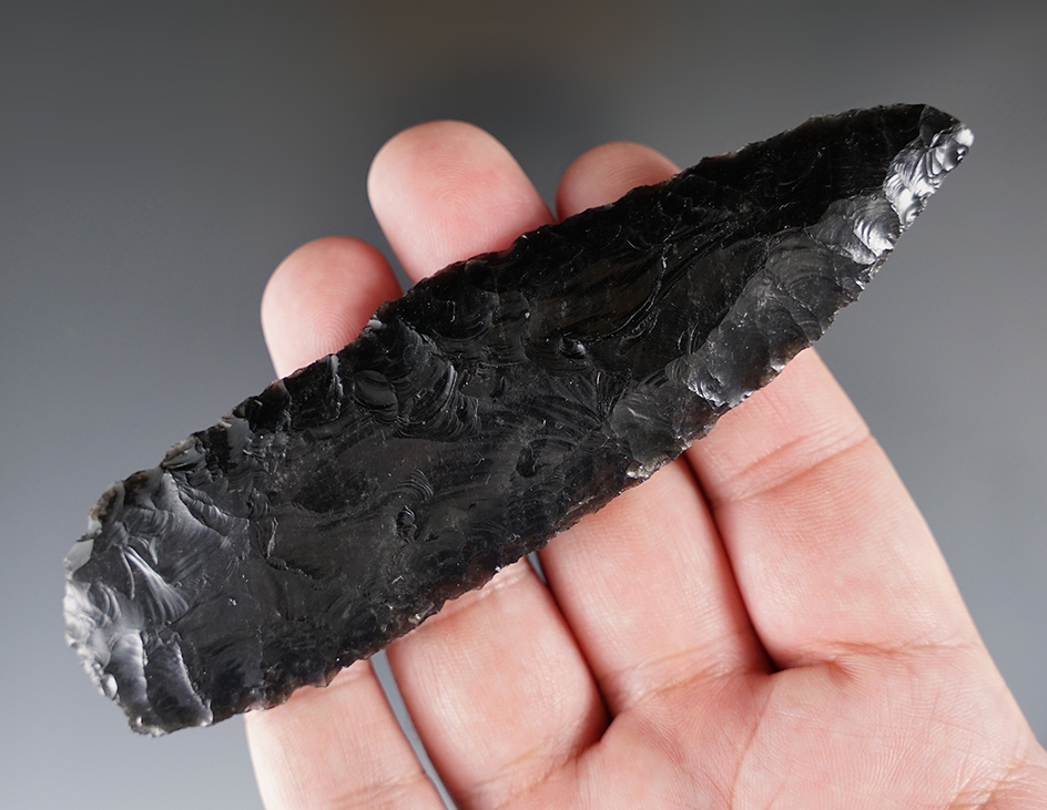 Large 5 7/8" Obsidian Knife found in Burns, Oregon.