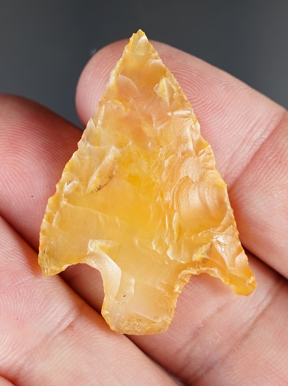 1 5/8" Shaniko stemmed made from beautifully translucent honey colored Chalcedony - Umatilla, OR.