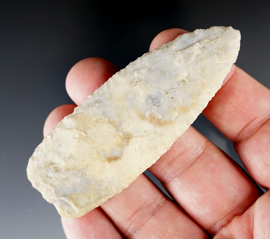 3 5/16" beautifully flaked Paleo Lanceolate Knife found in Illinois.