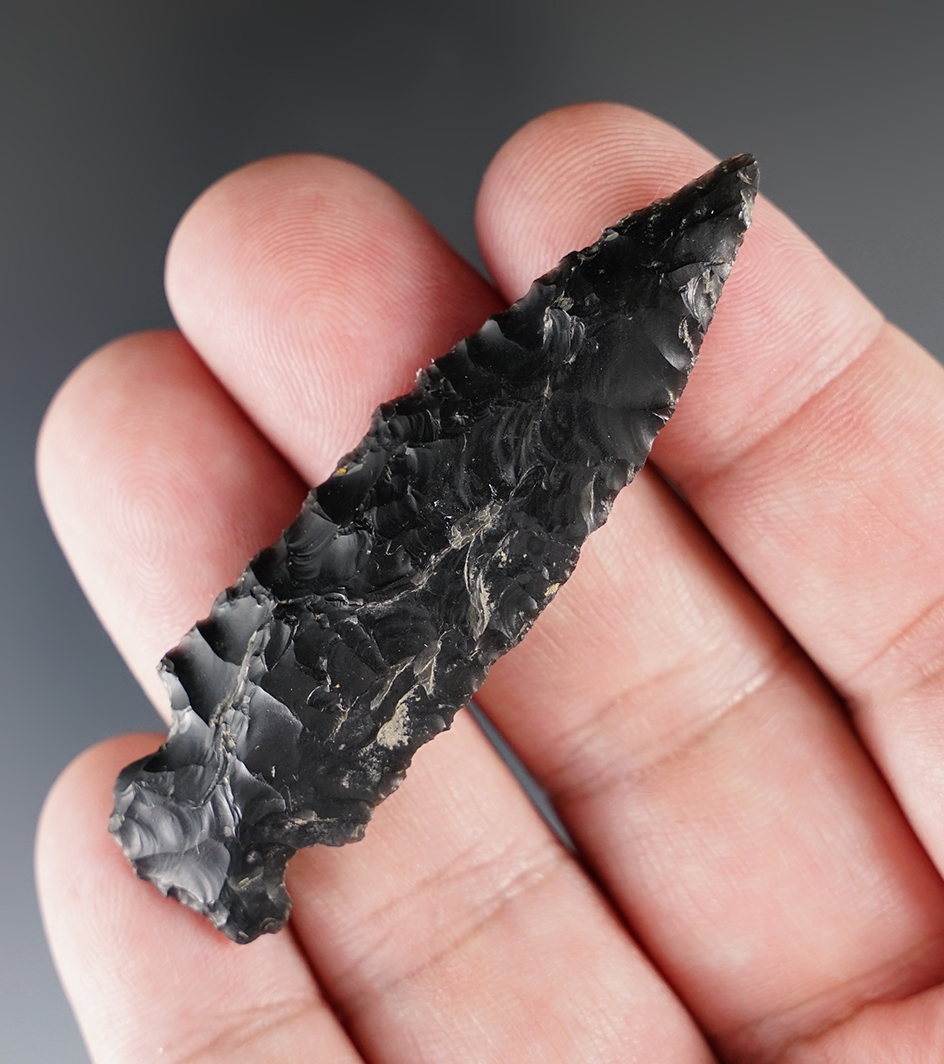 2 9/16" obsidian large Rose Springs found near Burns Oregon.