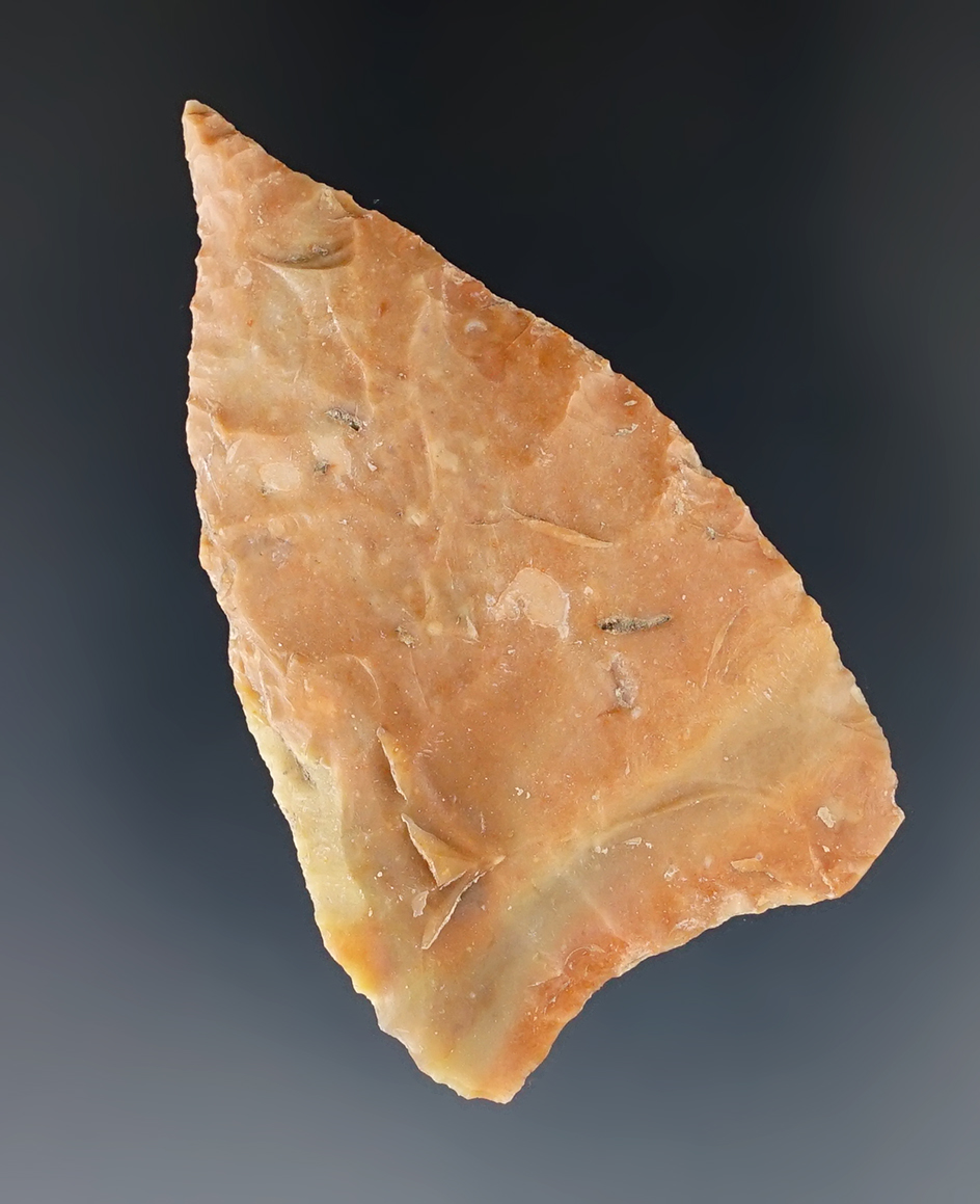 2 3/16" Kinney Knife made from attractive pink and tan Flint found in Edwards County Texas.  COA.