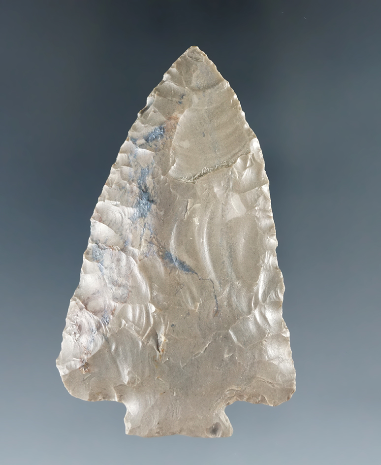 Sale Highlight! 2 3/4" beautifully flaked Decatur Fracture Base  found in Todd Co., Kentucky. Ex. No