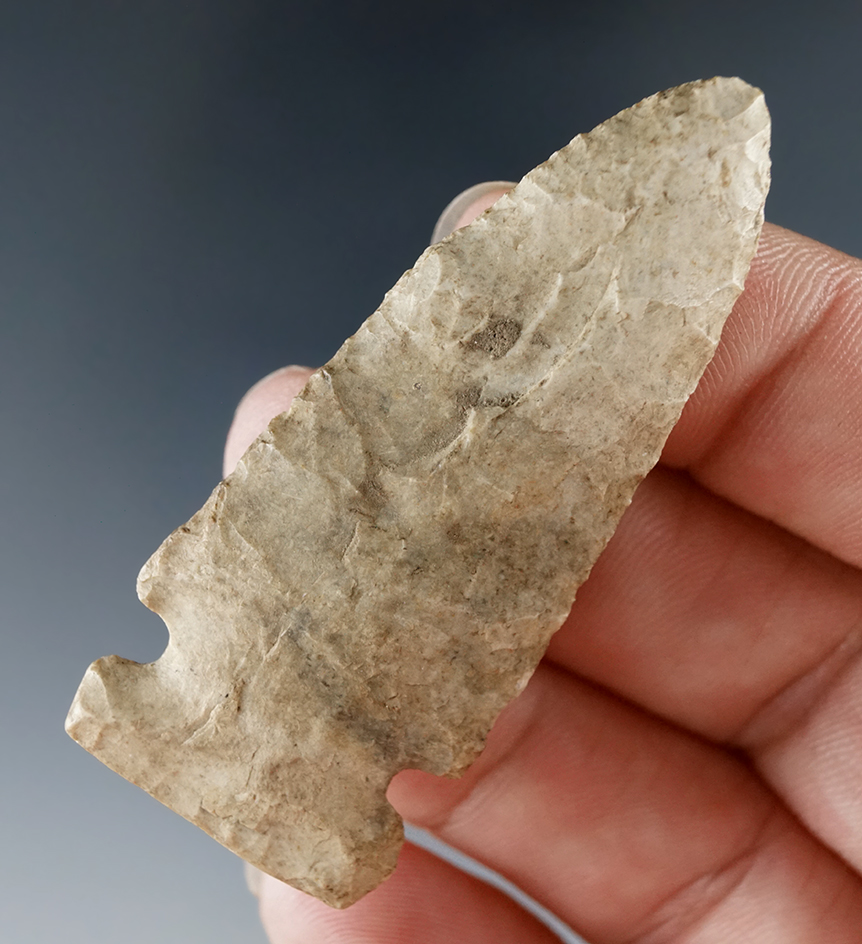 2 3/16" beautifully styled Big Sandy sidenotch found in Illinois.