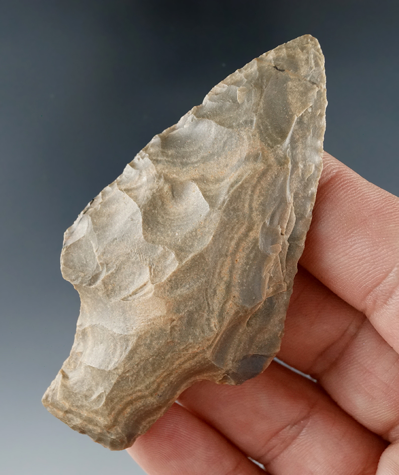 2 13/16" Stemmed Knife made from attractive banded material found in Texas.