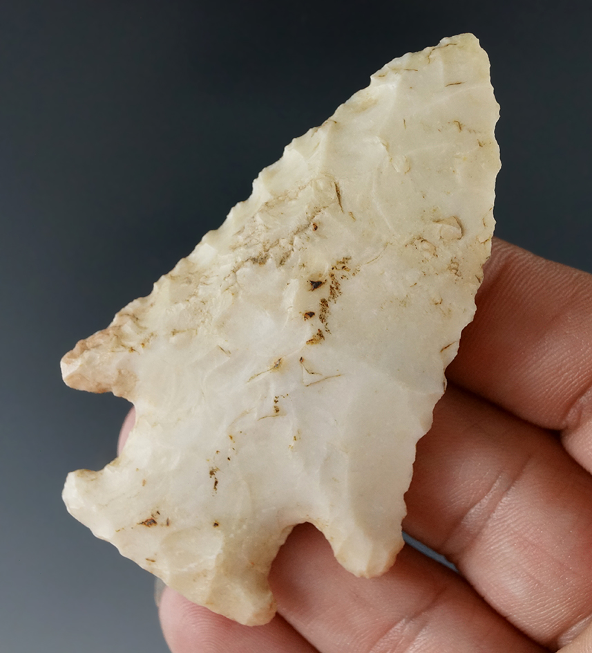 2 3/4" Hardin made from high-quality Burlington chert found in Will Co., Illinois. Davis G-9 COA.