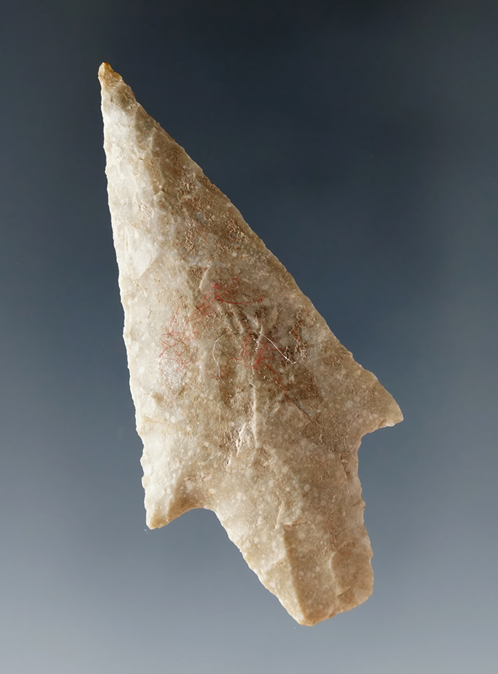 2 1/4" Langtry point found in Texas with excellent flaking.