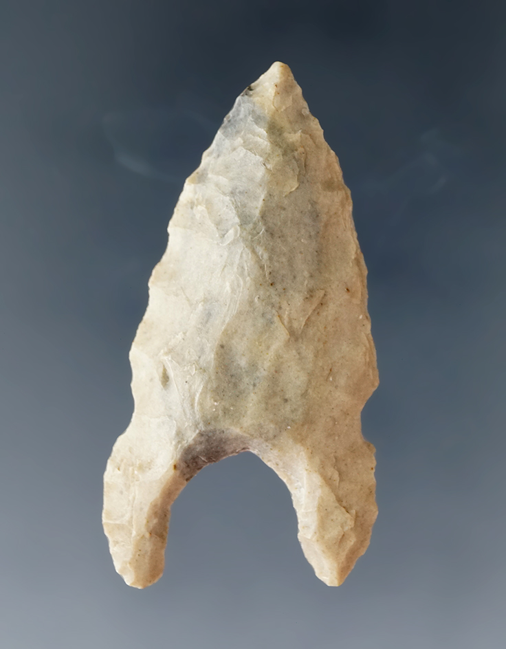 Nice basal style on this 1 7/8" Gower point found in Blanco Co., Texas in 1950.