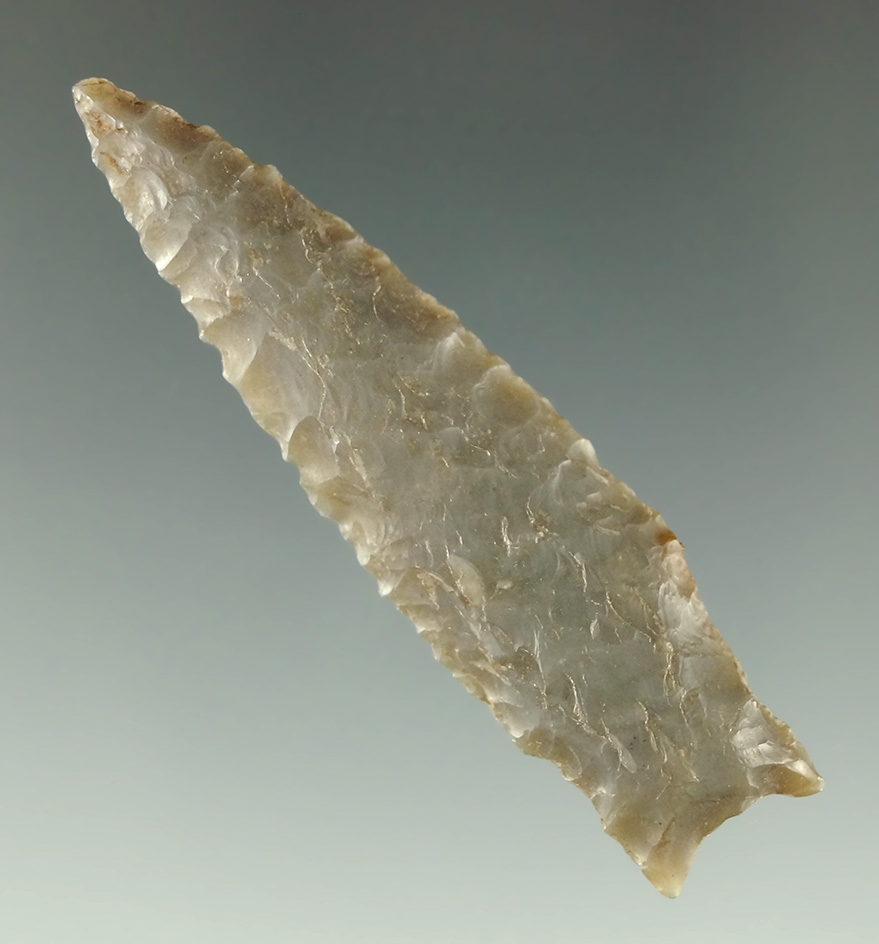 2 1/16" nicely flaked Stemmed Point found in Texas.