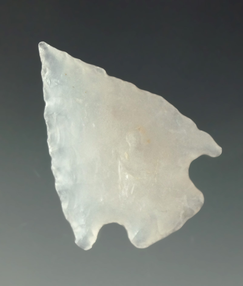 1 3/16" Shumla made from Chalcedony, found in Texas. From the Museum of NA History.