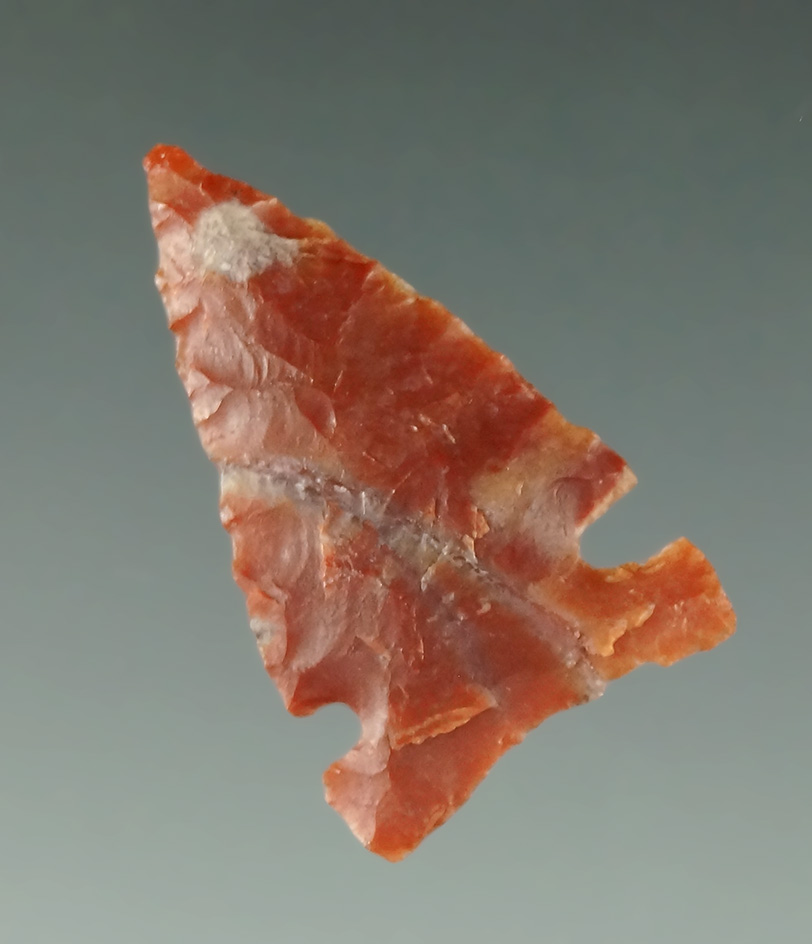 15/16" Caracara made from red Alibates Flint found in Texas.