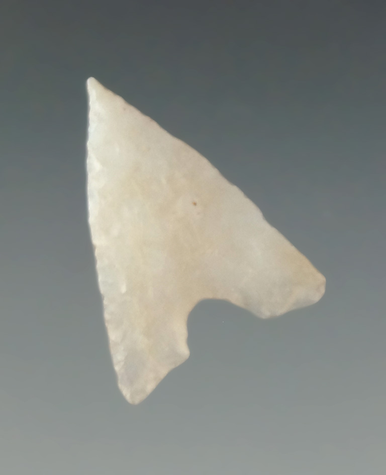 7/8" Nicely patinated Garza Point found in Texas, made from Translucent Chalcedony.