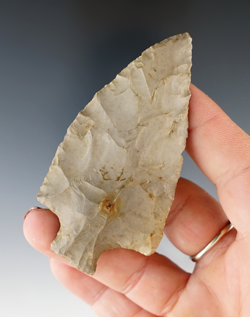 3 18" hornstone archaic stemmed knife in very nice condition. Found in Kentucky.