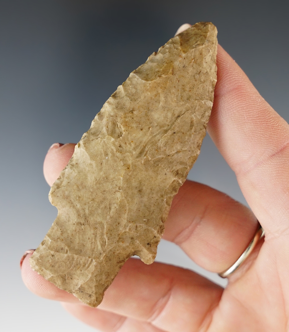 3" Archaic Stemmed knife found in Illinois.