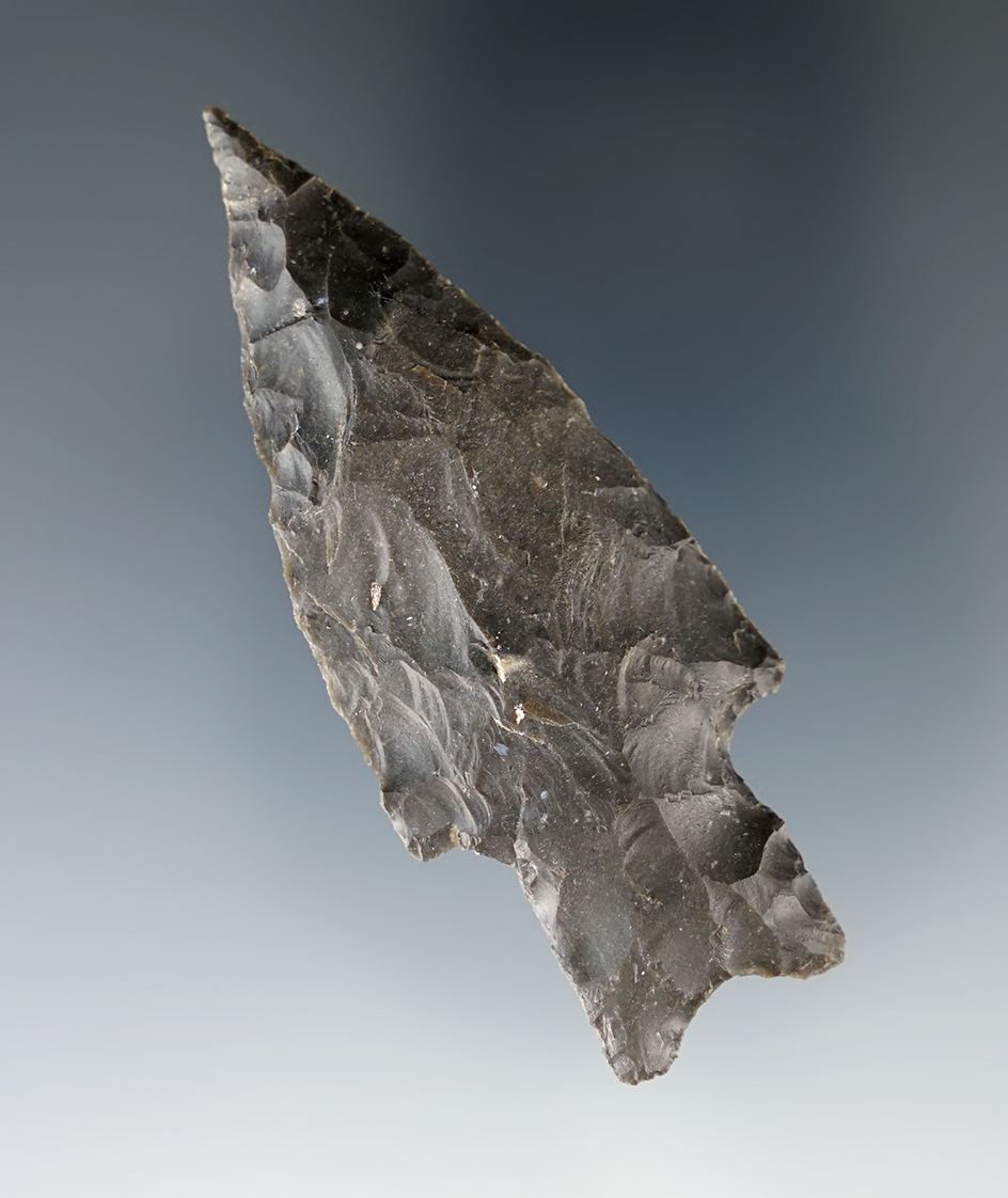 2 13/16" Pedernales made from black Owl Creek Chert, found in Coryell Co., Texas.  Rogers COA.