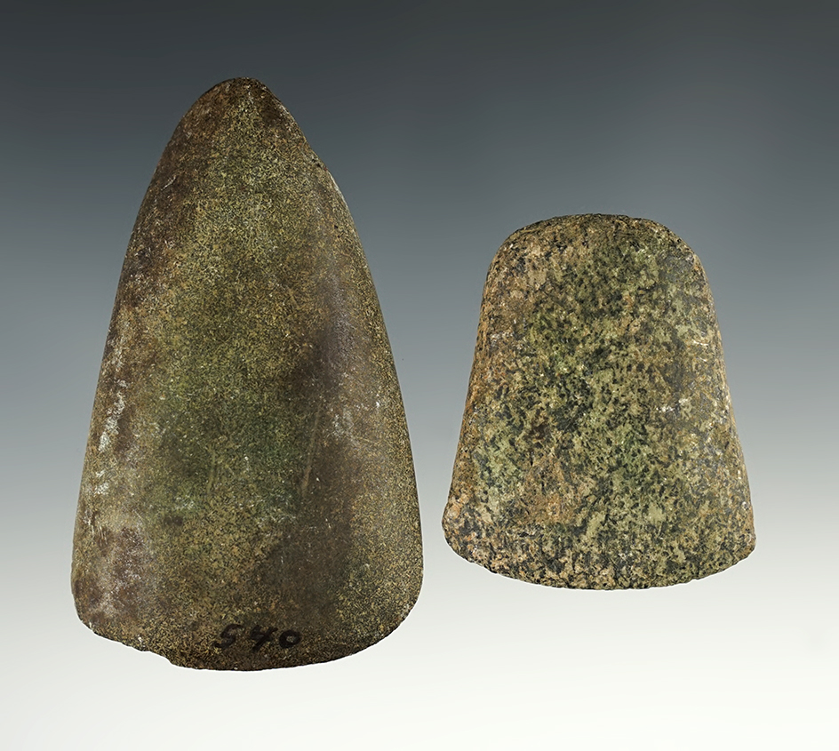 Pair of stone tools found in the southeastern U. S. Including a 2 1/4" Celt and a 3 7/16" Adze.