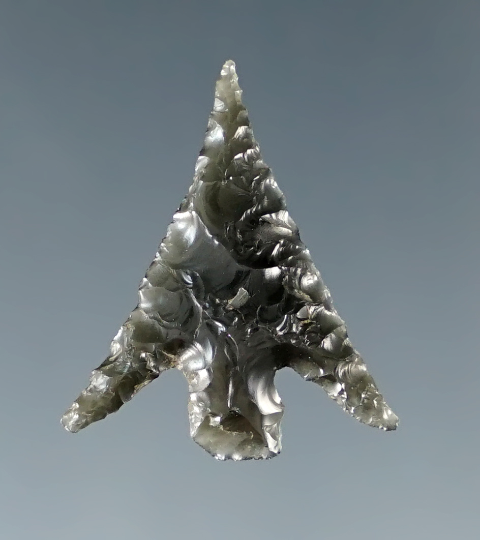 Delicately made 7/8" obsidian Rose Springs found in Lake Co., Oregon.