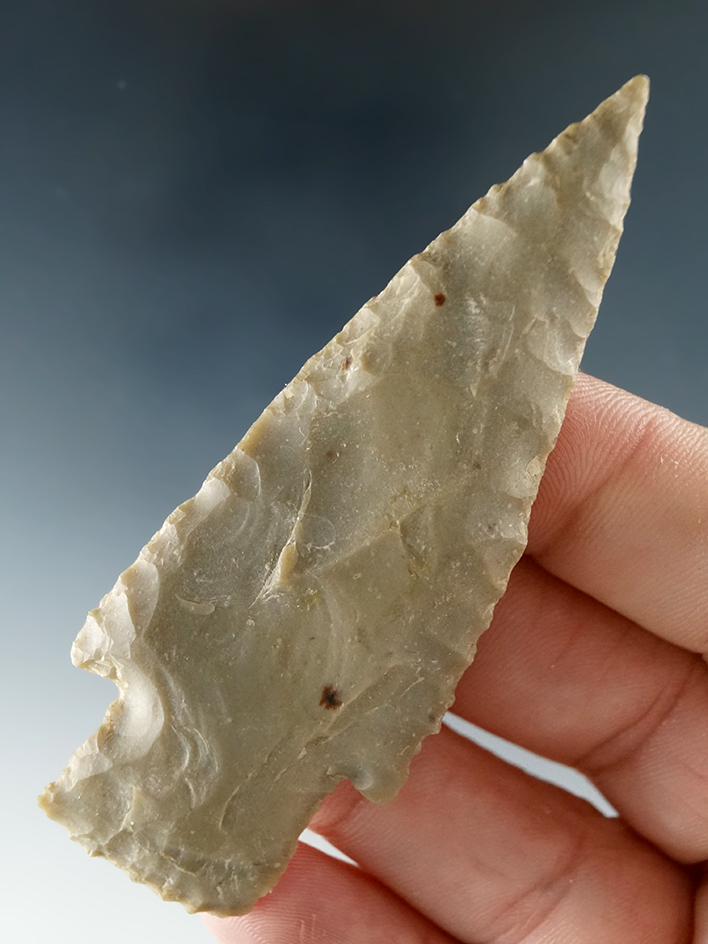 3" stemmed point found by Louis Henry in Mason Co., Texas.