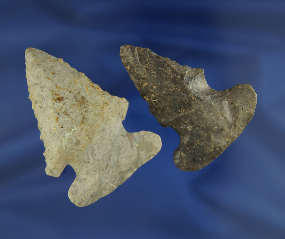 Pair of Archaic Thebes Bevels in very nice condition found in Ohio, largest is 2 1/2". Ex. Taylor fa