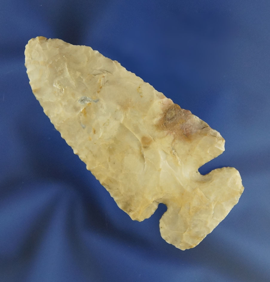 Nicely styled 3" Archaic Thebes found in Ohio. Ex. Herb Cronkleton collection.