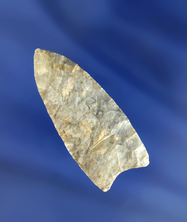 2 1/16" Paleo Fluted Clovis made from Coshocton Flint found in Richland Co.,  Ohio. Bennett COA.