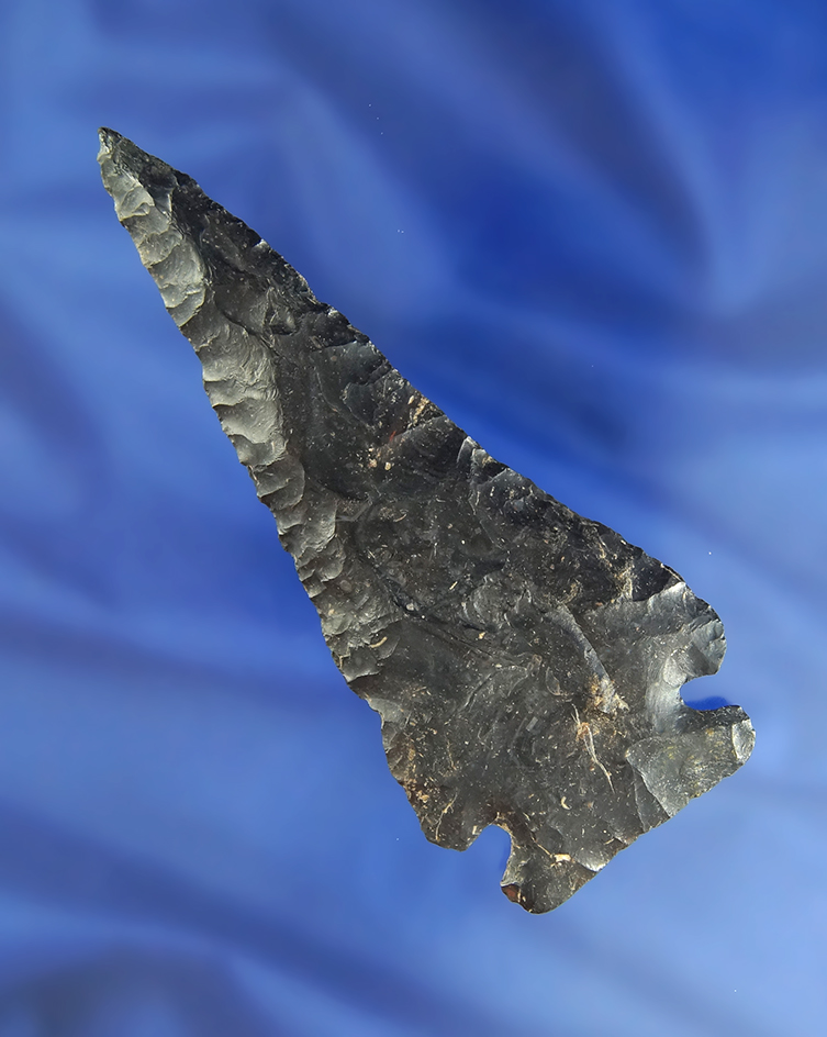 4 1/2" Coshocton Flint Meadowood - minor restoration to one basal ear found in Holmes Co.,  Ohio.