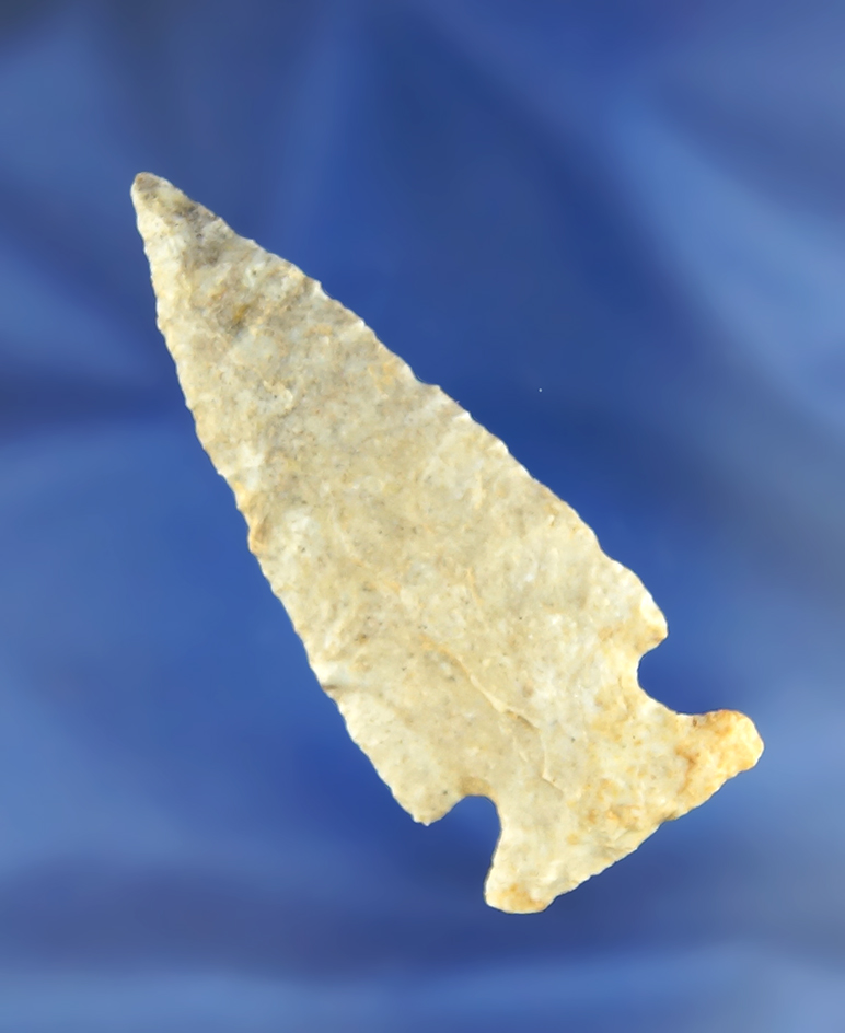 2 3/4" Upper Mercer Flint Cornernotch found in Holmes Co.,  Ohio. Ex. Jim Hovan collection.