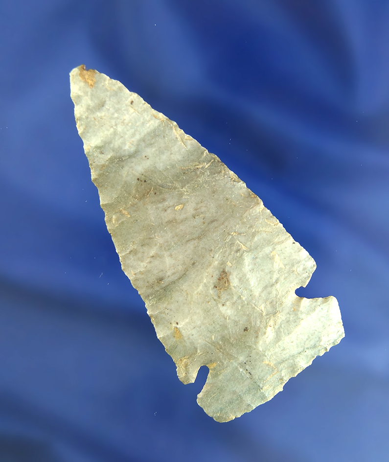 2 3/16" Archaic Diagonal Notch -  Williams Co., Ohio, Ex. Harlan Snyder Collection -   Indiana Green
