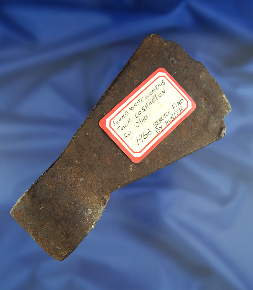 5 7/16" hand forged iron squaw Axe found at White Woman's Town, Coshocton Co.,  Ohio in 1968