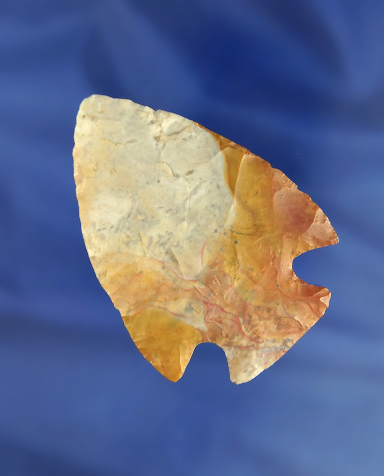 2 7/8" beautifully colored Flint Ridge Flint Hopewell found in Ohio. Comes with a Bennett COA