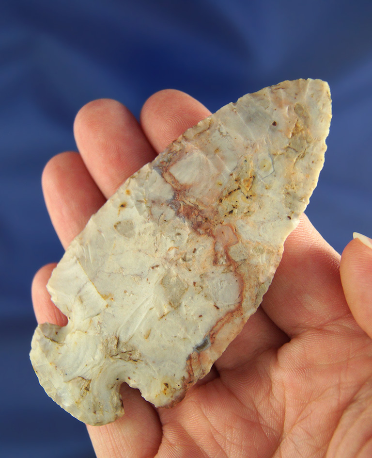 3 1/2" Dovetail - beautiful multicolored Flint Ridge Flint found in Miami Co.,  Ohio.  Davis G-9 COA