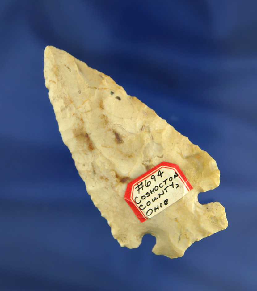 3 1/8" Flint Ridge Flint Thebes found in Coshocton Co.,  Ohio