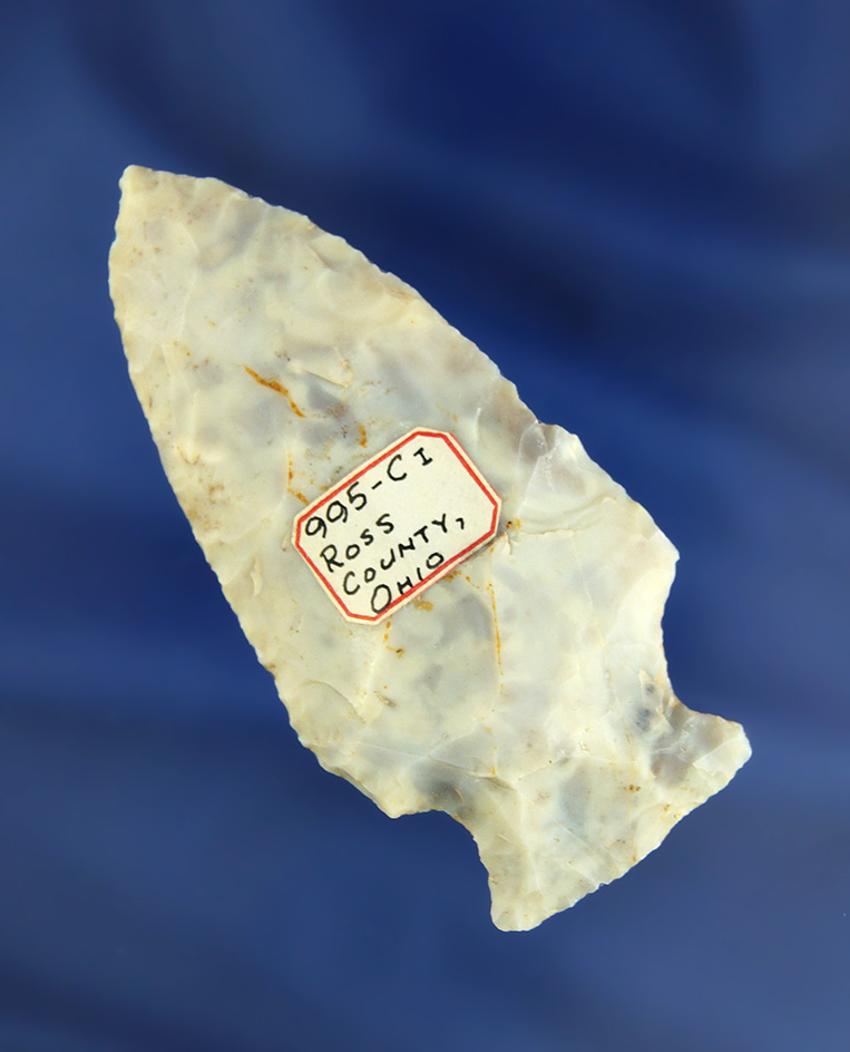 2 7/8" Flint Ridge Flint Hopewell found in Ross Co.,  Ohio.