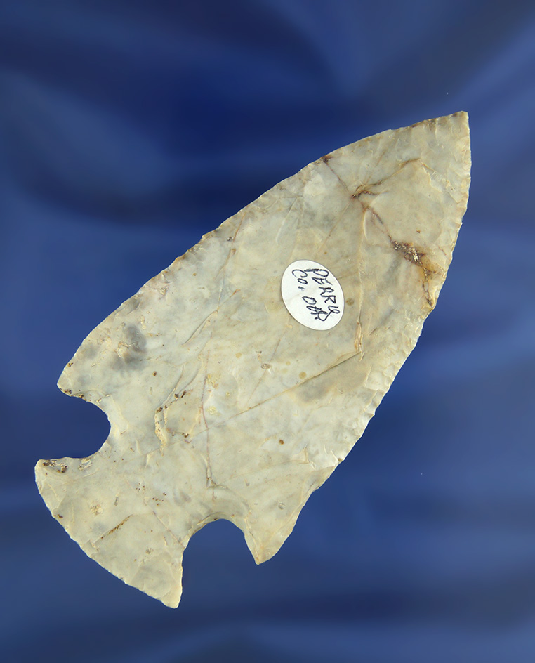 4" large Hopewell, classic style found in Perry Co.,  Ohio made from Flint Ridge Flint.