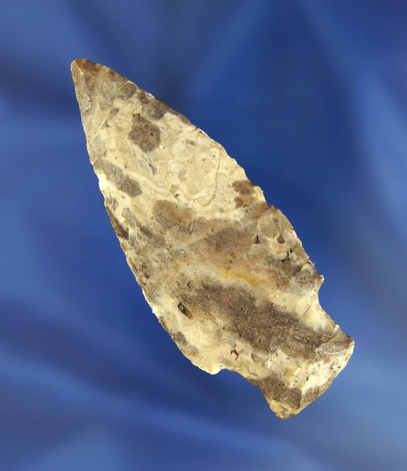 3 1/16" Archaic Stemmed made from beautifully modeled material found in Richland Co., Ohio.
