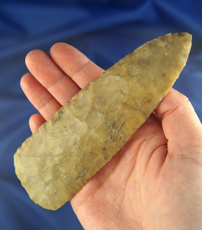 5 1/2" Flint Ridge Flint Blade that is very well flaked found in Wood Co., Ohio. Ex. Jeff Doren