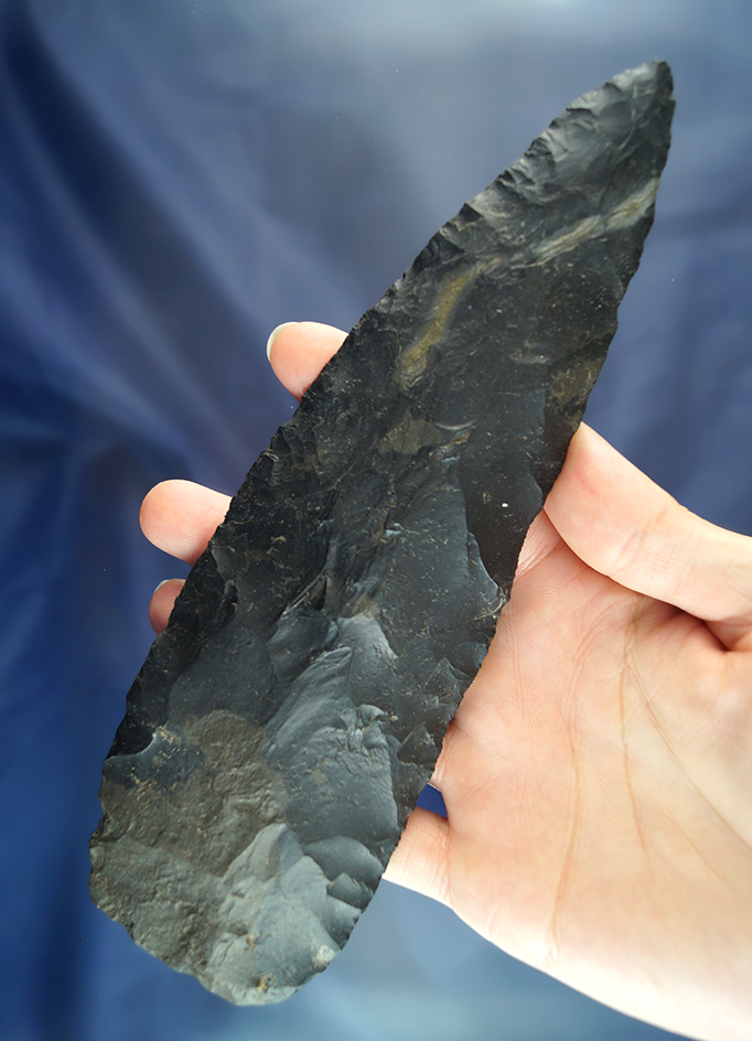 Very large 8" Coshocton Flint Archaic Blade found in Coshocton Co.,  Ohio.