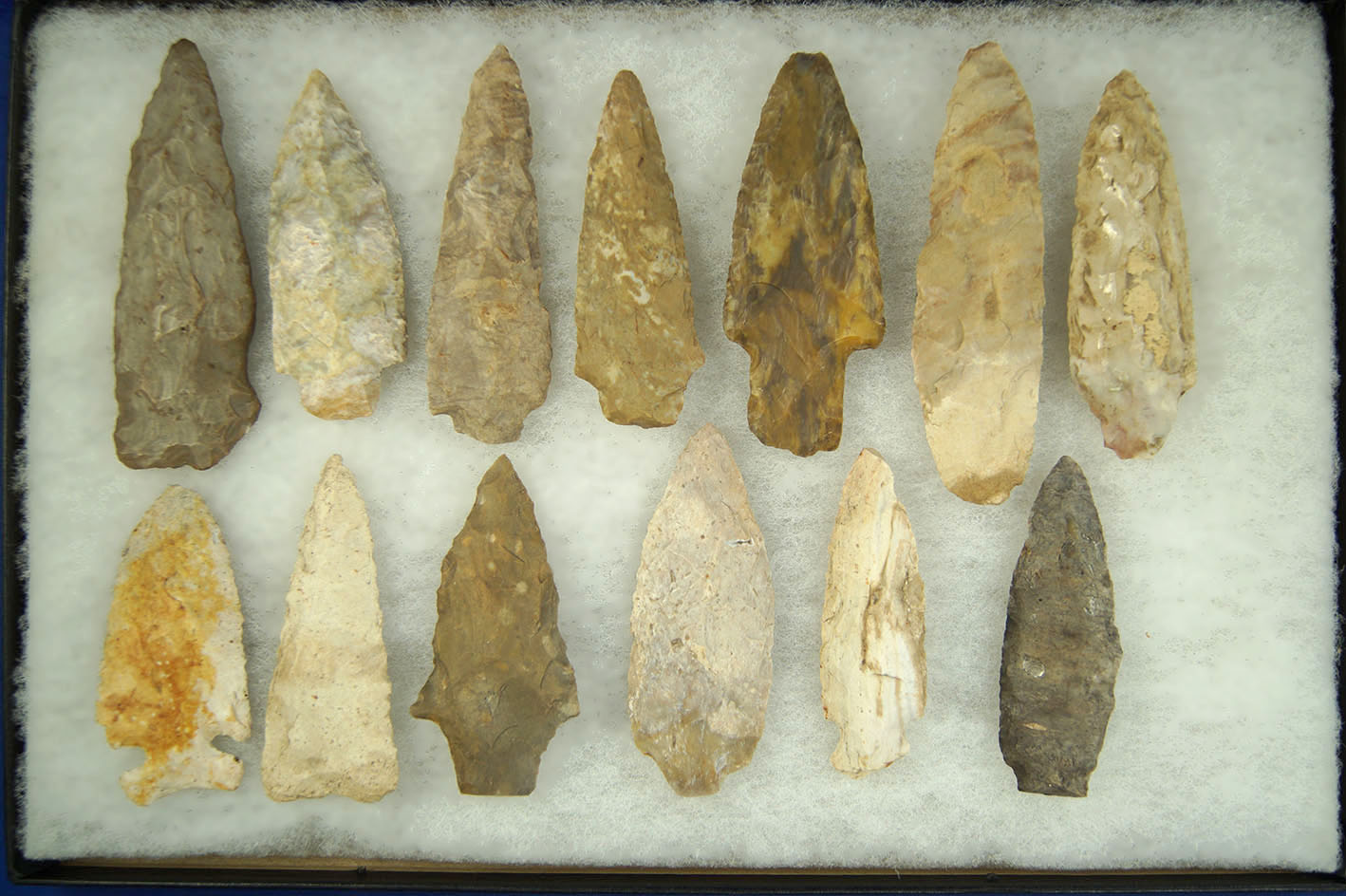 Group of 13 assorted Flint Knives found in Ohio and Kentucky, largest is 4".