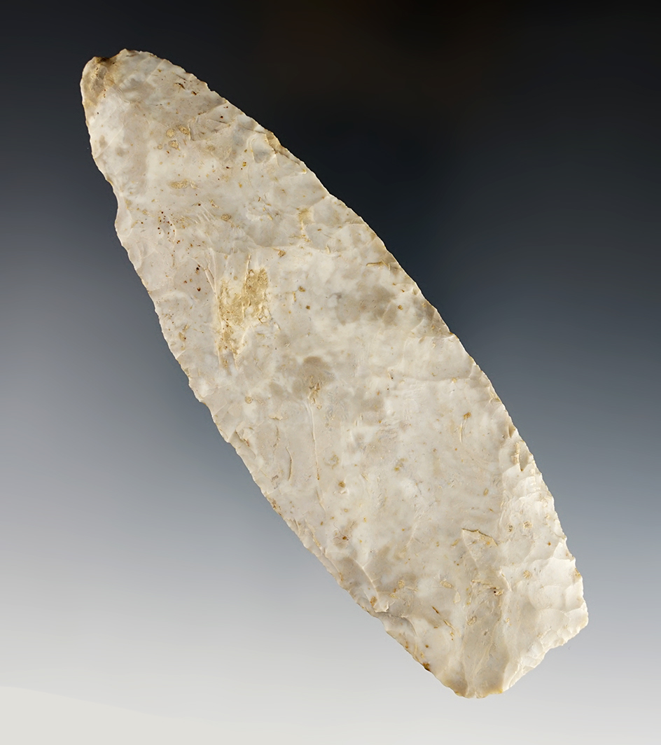 Well made 5 1/16" Paleo Lanceolate found in Marion Co., Ohio. Ex. Dean Driskill collection.