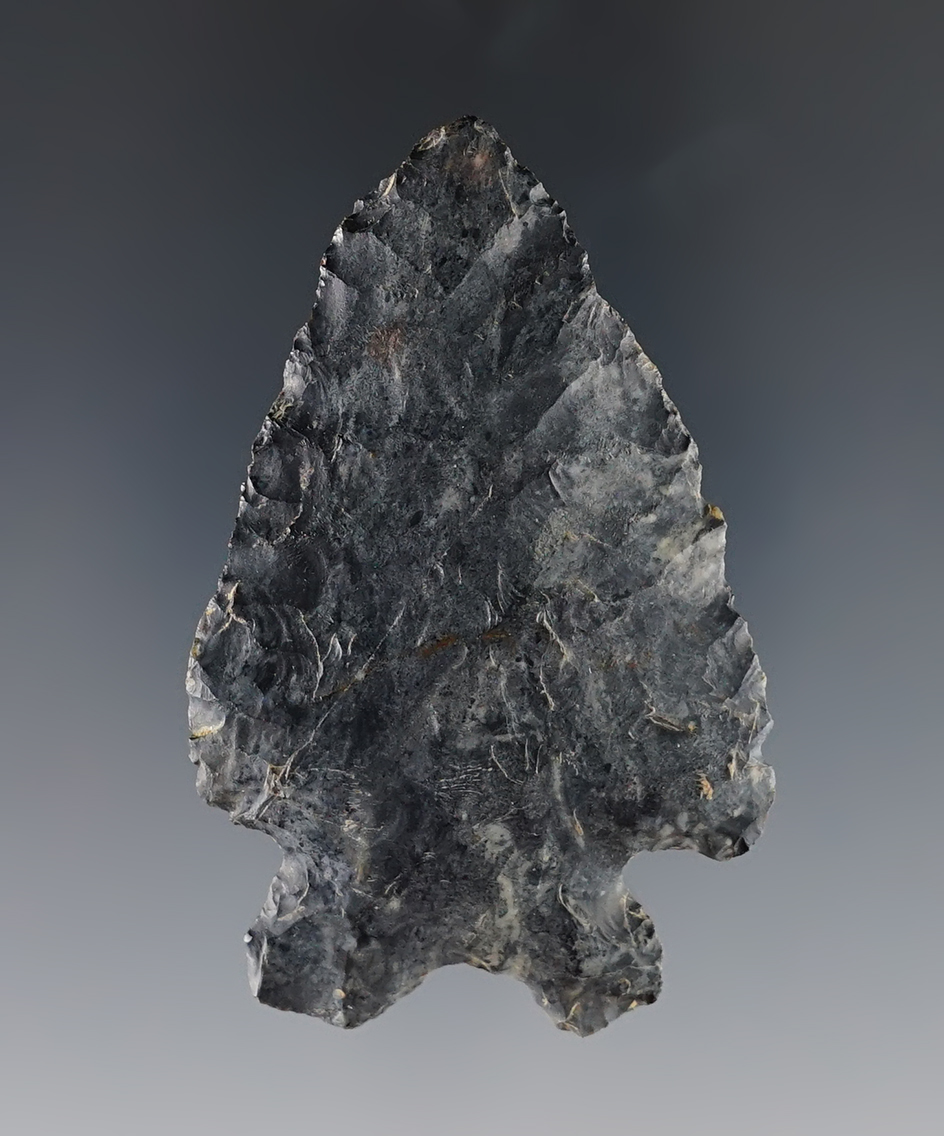 2 11/16" Classic styled MacCorkle Bifurcated Base point - Ashland Co., Ohio. Ex. Jim Hawks.